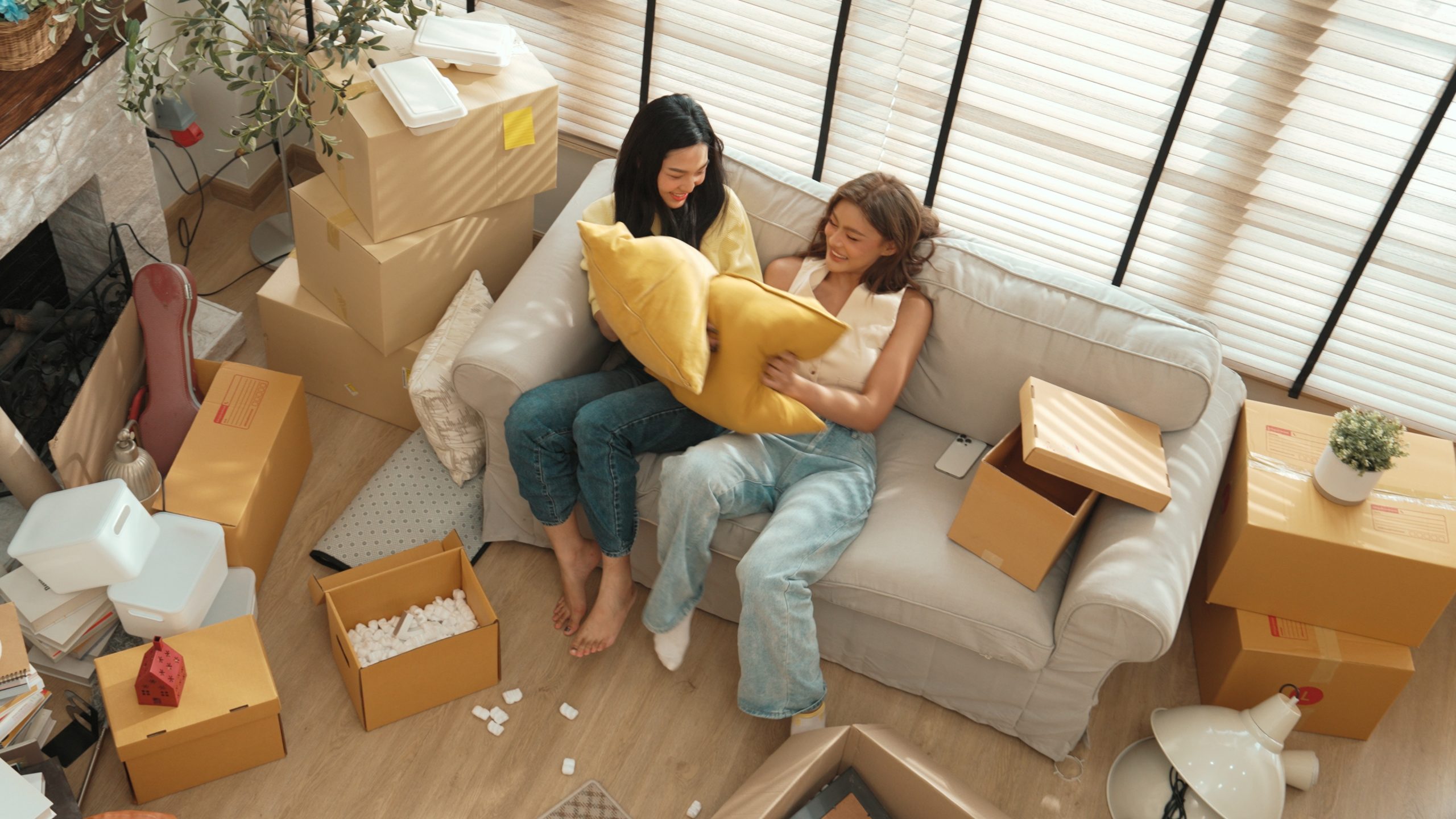 Happy family buying a new home