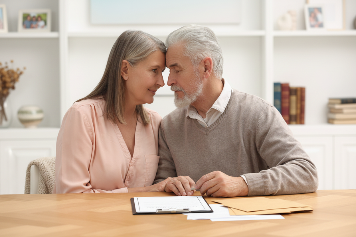 Happy family buying a new home